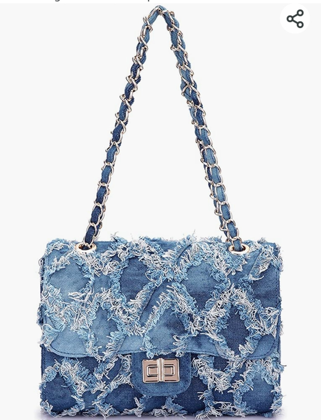 THE LUXE NK GLAM DISTRESS DEMIN HANDBAG - NKHB104