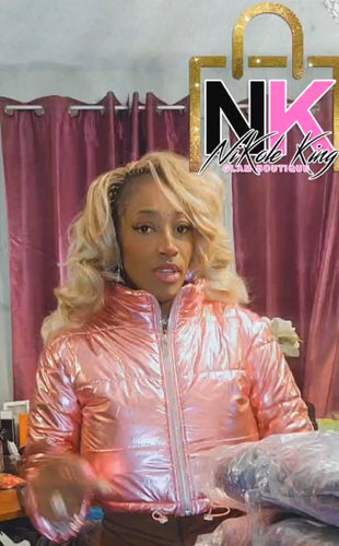 THE NK GLAM METALLIC PUFFER BUBBLE CROP JACKET - NKMBJ