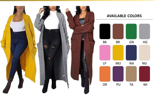 THE LUXE NK GLAM FLY MAXI CABLE CARDIGANS