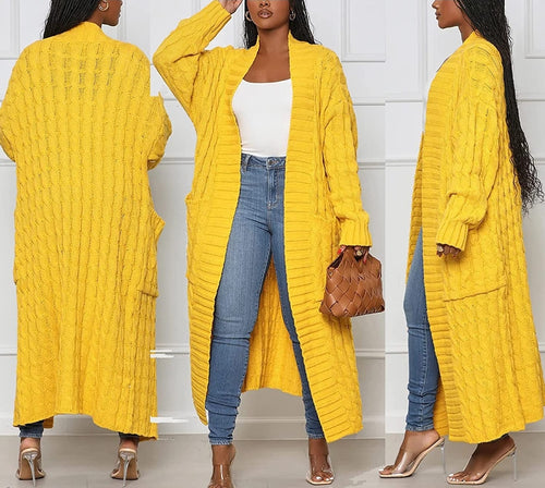 THE LUXE NK GLAM FLY MAXI CABLE CARDIGANS