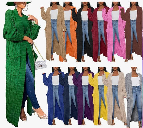 THE LUXE NK GLAM FLY MAXI CABLE CARDIGANS