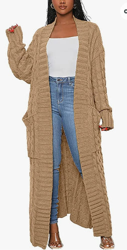 THE LUXE NK GLAM FLY MAXI CABLE CARDIGANS