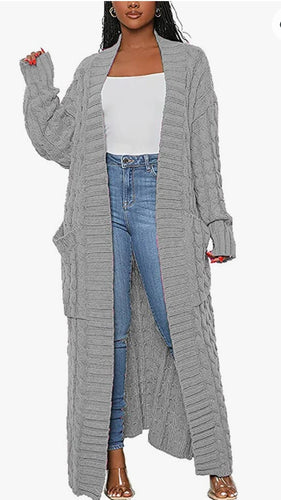 THE LUXE NK GLAM FLY MAXI CABLE CARDIGANS