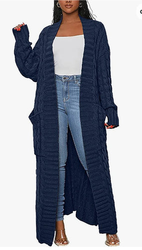 THE LUXE NK GLAM FLY MAXI CABLE CARDIGANS