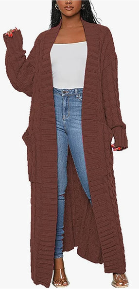 THE LUXE NK GLAM FLY MAXI CABLE CARDIGANS