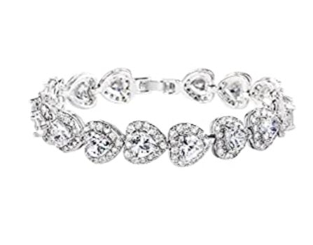 THE LUXE NK GLAM GIRL LUXURY JEWELRY COLLECTION - THE RHINESTONE HEART TENNIS NECKLACE