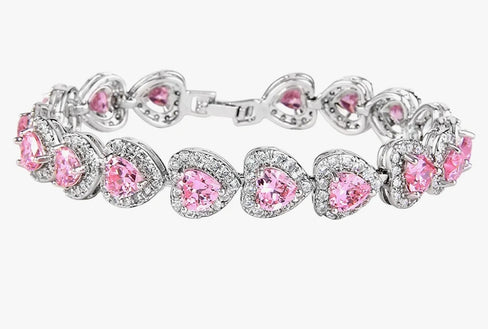 THE LUXE NK GLAM GIRL LUXURY JEWELRY COLLECTION - THE RHINESTONE HEART TENNIS NECKLACE