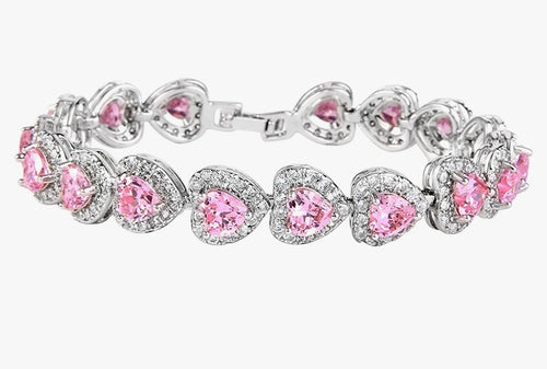 THE LUXE NK GLAM GIRL LUXURY JEWELRY COLLECTION - THE RHINESTONE HEART TENNIS NECKLACE