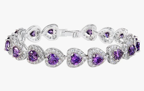 THE LUXE NK GLAM GIRL LUXURY JEWELRY COLLECTION - THE RHINESTONE HEART TENNIS NECKLACE
