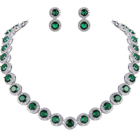THE LUXE NK GLAM GIRL LUXURY JEWELrY COLLECTION - CZ RHINESTONE TENNIS NECKLACE SET  - NK5425