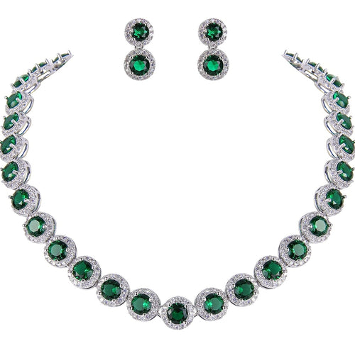 THE LUXE NK GLAM GIRL LUXURY JEWELrY COLLECTION - CZ RHINESTONE TENNIS NECKLACE SET  - NK5425