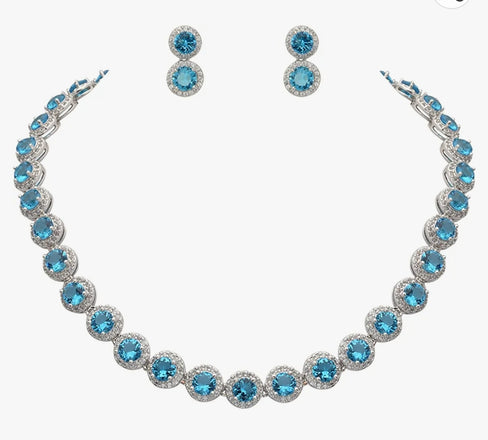 THE LUXE NK GLAM GIRL LUXURY JEWELrY COLLECTION - CZ RHINESTONE TENNIS NECKLACE SET  - NK5425