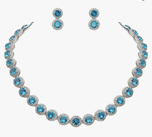 THE LUXE NK GLAM GIRL LUXURY JEWELrY COLLECTION - CZ RHINESTONE TENNIS NECKLACE SET  - NK5425
