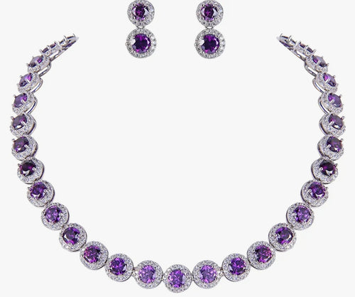 THE LUXE NK GLAM GIRL LUXURY JEWELrY COLLECTION - CZ RHINESTONE TENNIS NECKLACE SET  - NK5425