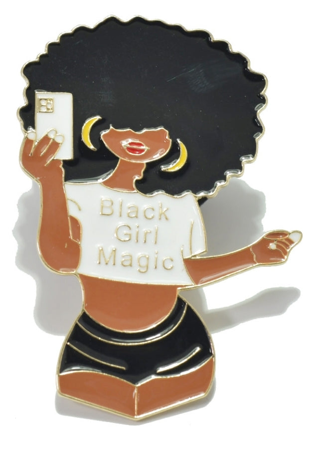 THE LUXE NK GLAM GIRL LUXURY JEWELRY COLLECTION - BLACK GIRL MAGIC CELL PHONE PHOTO ADHESIVE GRIP AND PHOTO STAND ACCESSORIES - 95764