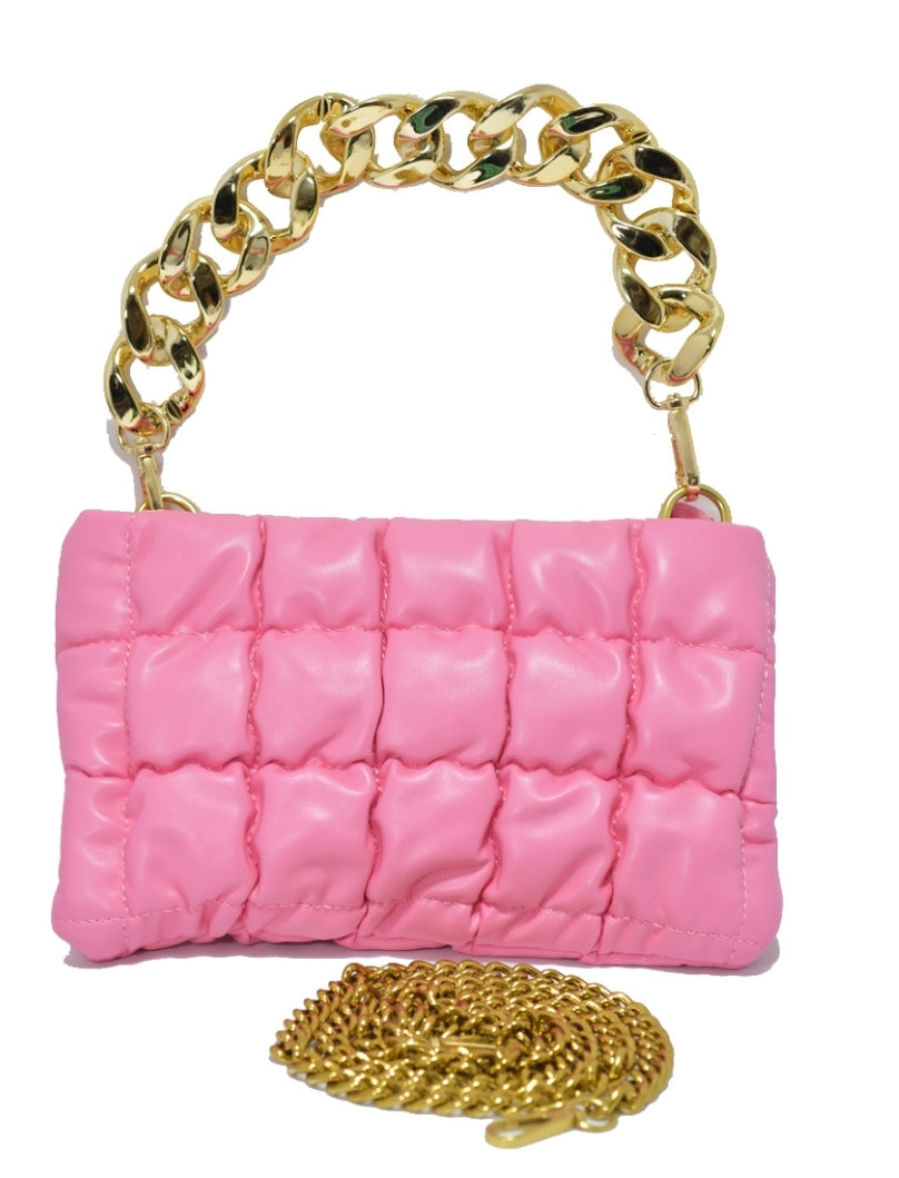 THE LUXE NK GLAM GIRL LUXURY JEWELRY AND ACCESSORY COLLECTION - THE  LUXE NK GLAM GIRL FAUX LEATHER CUBAM LINK CHAIN CLUTCH BAG -