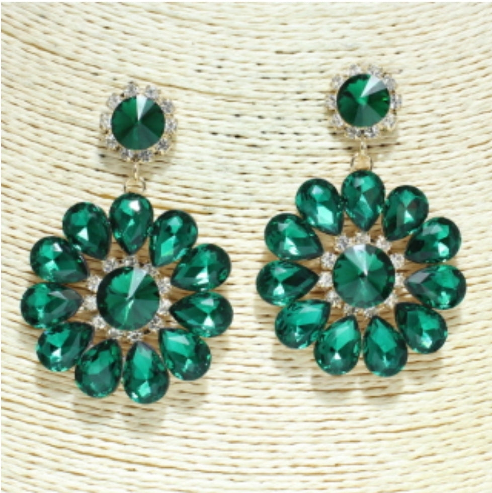THE LUXE NKL GLAM GIRL ACCESSORY & BELT COLLECTION - THE CHRISTINA RHINESTONE EARRINGS -