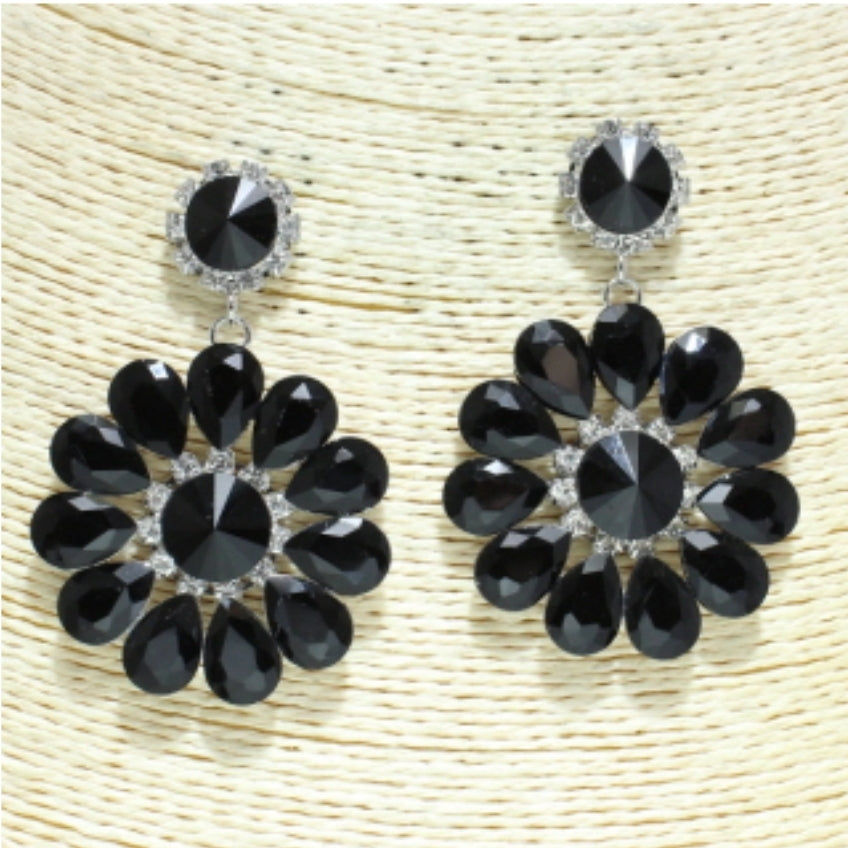 THE LUXE NKL GLAM GIRL ACCESSORY & BELT COLLECTION - THE CHRISTINA RHINESTONE EARRINGS -