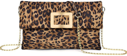 THE LUXE NK GLAM GIRL BELTS & ACCESSORY COLLECTION -LEOPARD CLUTCH