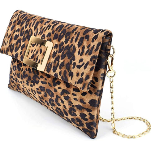 THE LUXE NK GLAM GIRL BELTS & ACCESSORY COLLECTION -LEOPARD CLUTCH