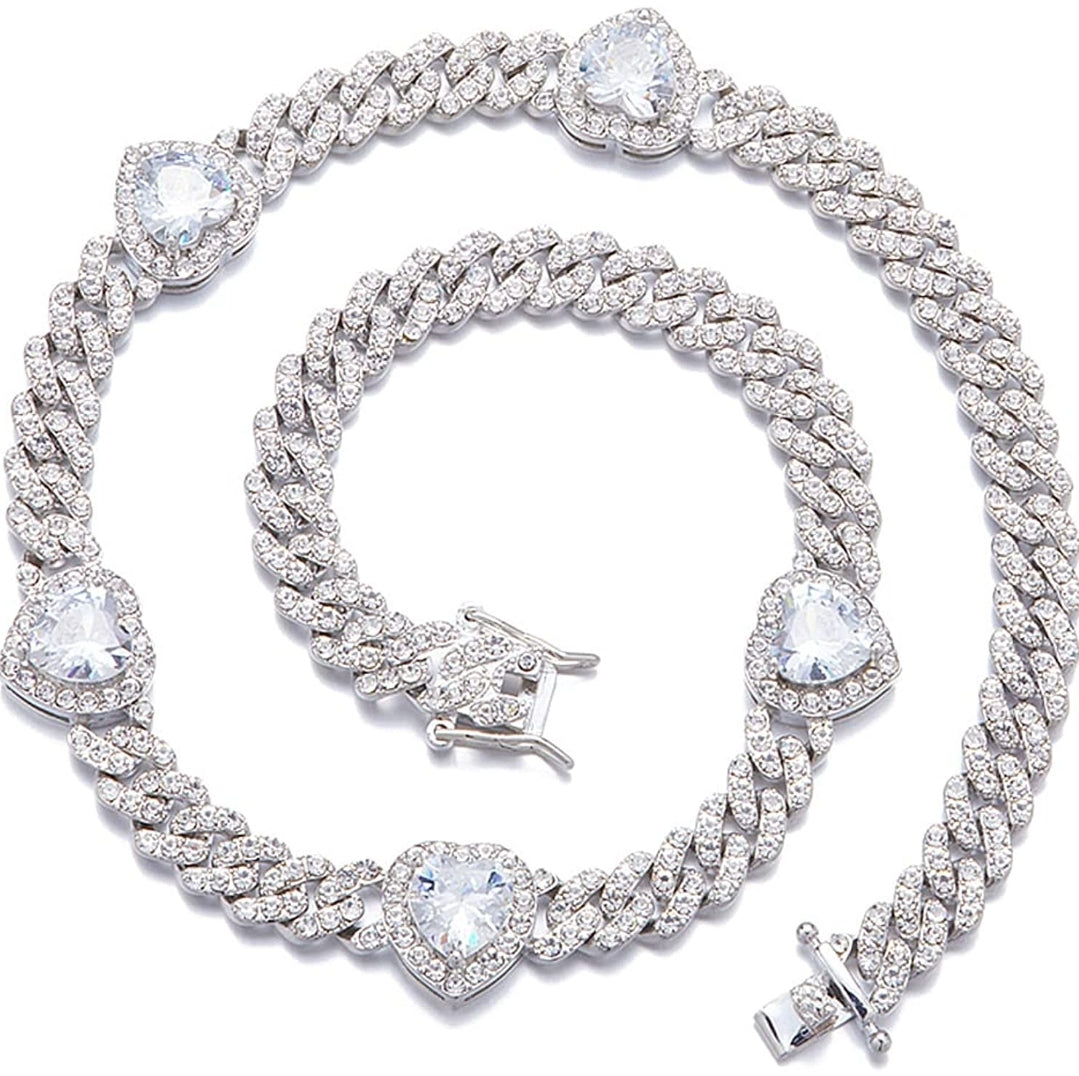 THE LUXE NK GLAM GIRL LUXURY JEWELRY COLLECTION - 9MM MIAMI PRONG CUBAN LINK NECKLACE - HCLN2022
