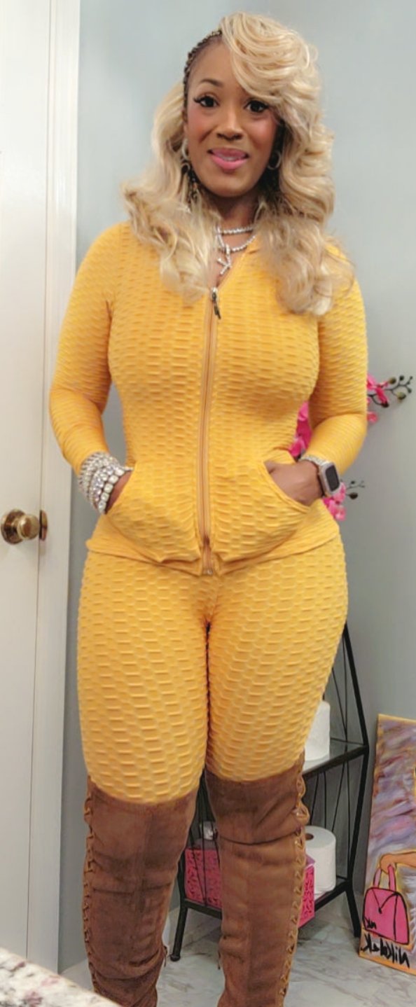 THE LUXE NK GLAM GIRL ACTIVE & LOUNGE WEAR COLLECTION - 3PC WAFFLE SET HOODIE SET/ PLUS SIZE - DWS2001P