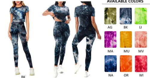 THE LUXE NK GLAM GIRL ACTIVE & LOUNGE WEAR COLLECTION - GLAM GIRL TYE-DYE 2PC SET - SET701TD