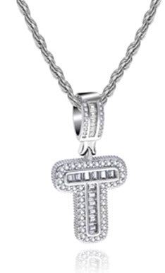 The LUXE NK CUSTOM RHINESTONE INITIAL TENNIS NECKLACE SET-ICE123