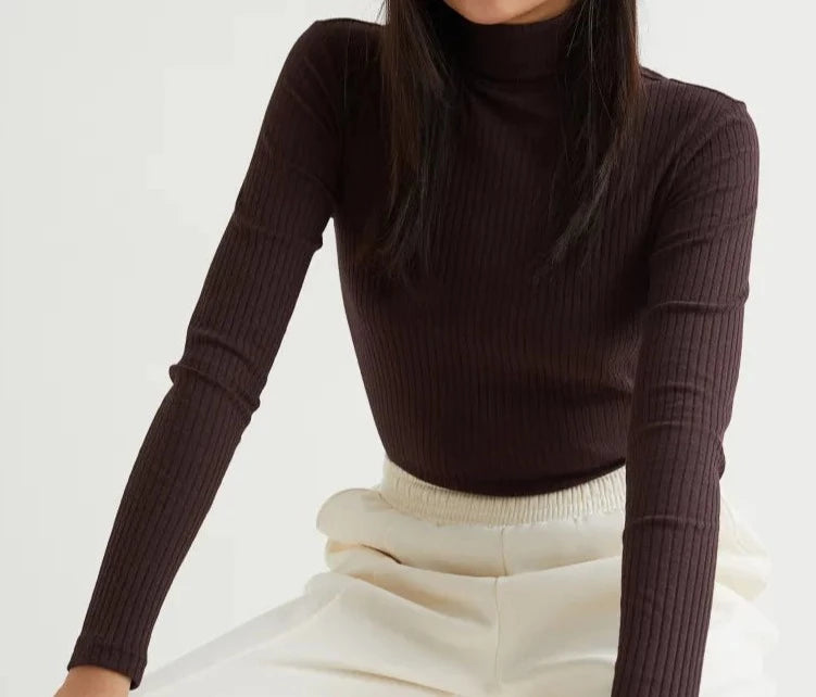 THE LUXE CLASSIC NK FITTED RIBBED TURTLENECK-