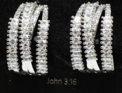 THE LUXE NK GLAM GIRL LUXURY JEWELRY COLLECTION - BAGUETTE STUD EARRINGS - ES77-10931