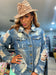 THE LUXE CLASSIC WAKE PRAY SLAY  DISTRESS DENIM JACKET-XL/1X-NK109