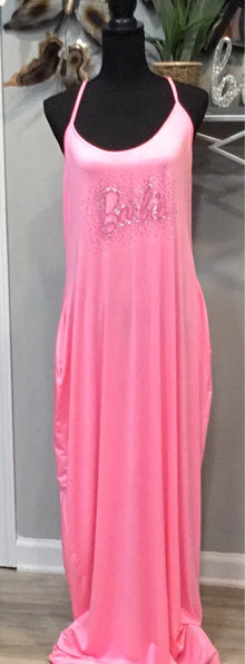 THE LUXE NK PINK BARBIE MAXI DRESS W/POCKETS-NK56