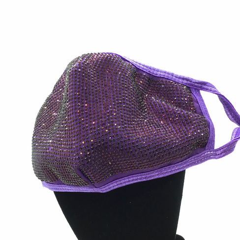 THE LUXE CLASSIC NK GLAM RHINESTONE PURPLE MASK- M1