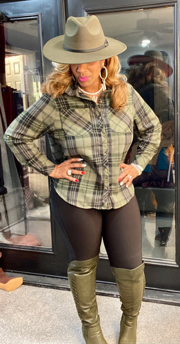 THE LUXE NK GLAM FLANNEL BLOUSE - NK191