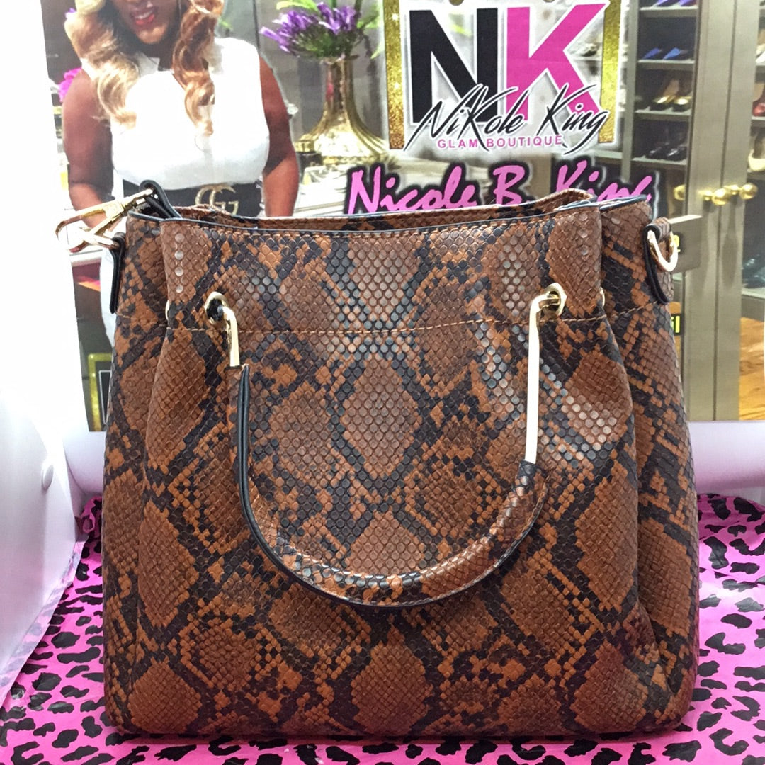 THE LUXE CLASSIC NK SNAKESKIN TOTE - MK47