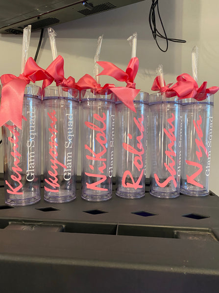THE LUXE NK GLAM PERSONALIZED CUSTOM CLEAR TUMBLER - GLAMCUP