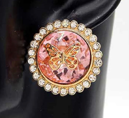 THE LUXE NK GLAM GIRL LUXURY JEWELRY COLLECTION -  BUTTERFLY RHINESTONE EARRINGS - YE3413