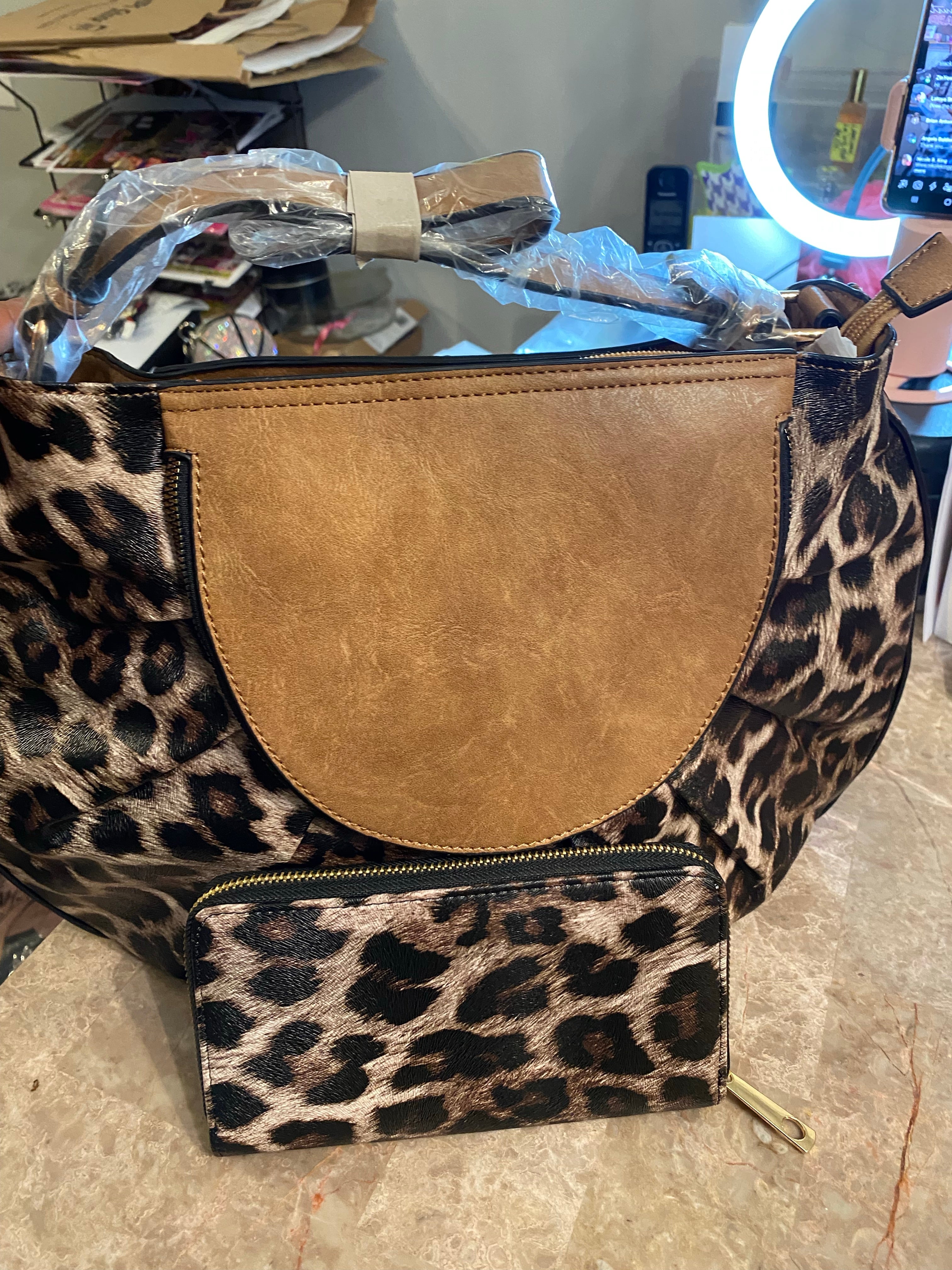 THE LUXE NK GLAM LEOPARD HOBO  - LEOPARDSET