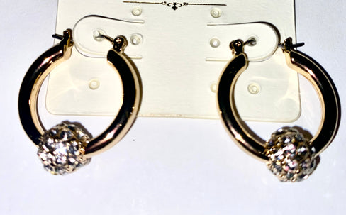 THE LUXE NK GLAM GIRL LUXURY JEWELRY COLLECTION - CZ CLUSTER RHINESTONE HOOP EARRINGS - E0246