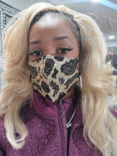 THE LUXE CLASSIC NK GLAM BLACK LEOPARD MASK- M20