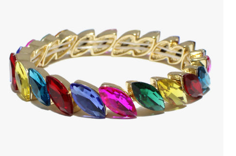 THE LUXE NK GLAM GIRL ACCESSORY & BELT COLLECTION - MULTI COLORED RHINESTONE EARRINGS -  -