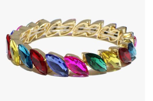 THE LUXE NK GLAM GIRL ACCESSORY & BELT COLLECTION - MULTI COLORED RHINESTONE EARRINGS -  -