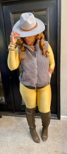 THE LUXE NK GLAM CASUAL FLEECE VEST - NK148