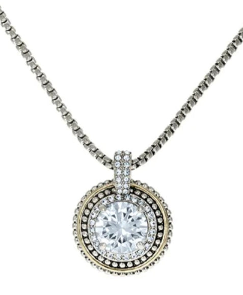 THE LUXE NK GLAM GIRL LUXURY HIGH FASHION JEWELRY COLLECTION- NK DY BIG STONE PENDANT NECKLACE - N2993