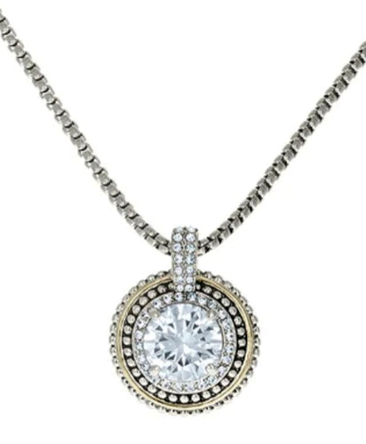 THE LUXE NK GLAM GIRL LUXURY HIGH FASHION JEWELRY COLLECTION- NK DY BIG STONE PENDANT NECKLACE - N2993
