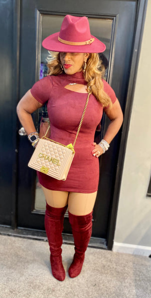 THE LUXE NK GLAM SUEDE BODY CON SHIRT / DRESS - NK207