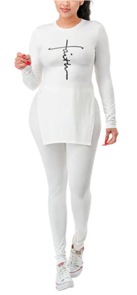 THE LUXE NK GLAM GIRL SPRING COLLECTION - I HAVE THE FAITH 2 PC LONG SLEEVE SET - MMS3002