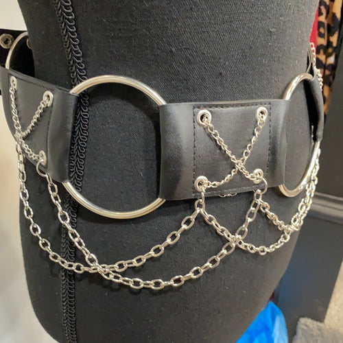 THE LUXE CLASSIC LEATHER CHAIN HOOP BELT - NKB21
