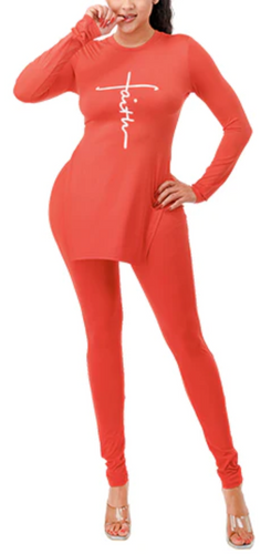 THE LUXE NK GLAM GIRL SPRING COLLECTION - I HAVE THE FAITH 2 PC LONG SLEEVE SET - MMS3002