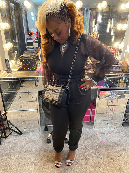 THE LUXE CLASSIC BLACK CHANEL 2pc PANT SET-NK79